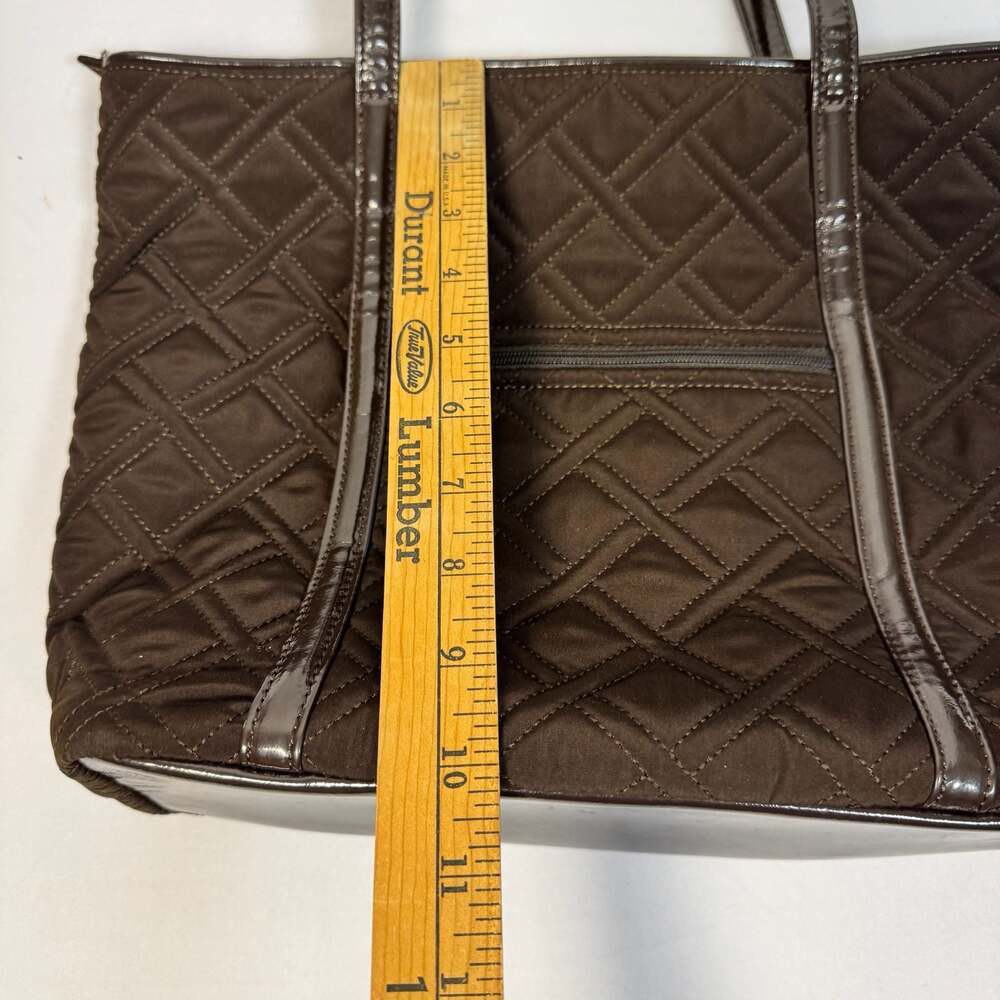 Vera Bradley Espresso Brown Quilted Microfiber Tote with Patent Leather Trim - Picture 6 of 8